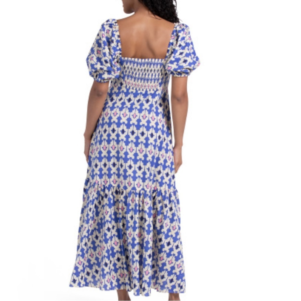 Zara Blue and White Patterned Maxi Dress - Picture 2 of 2